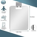 Shatterproof Shower Mirror Anti-Fog Shaving Mirror for Travel, Fogless for Shaving Fogless Bathroom Shower Mirror for Men and Women, Bathroom Wall Hanging Shower Mirror With Stainless Steel Hook