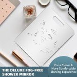 Shatterproof Shower Mirror Anti-Fog Shaving Mirror for Travel, Fogless for Shaving Fogless Bathroom Shower Mirror for Men and Women, Bathroom Wall Hanging Shower Mirror With Stainless Steel Hook