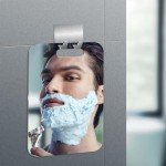 Shatterproof Shower Mirror Anti-Fog Shaving Mirror for Travel, Fogless for Shaving Fogless Bathroom Shower Mirror for Men and Women, Bathroom Wall Hanging Shower Mirror With Stainless Steel Hook
