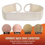 Back Scrubber Exfoliating Loofah Back Washers for Shower Bath Sponge Body Scrubber Backwash Belt Back Exfoliator Strap Scrubbing Dry Clean Skin Double Side Pad Men Women Bathroom Accessories 63 Cm