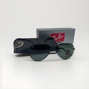 Ray-Ban mens Aviator Sunglasses, Black (Frame: Black L2823, Lenses: Gray Green), 58 mm UK