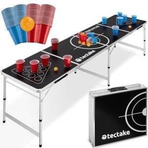 Lightweight Foldable Beer Pong Table with Accessories