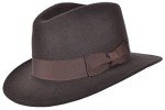 Brown Wool Fedora Hat for Men and Women
