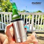 Huski Beer Cooler 2.0 | New | Premium Can and Bottle Holder | Triple Insulated Marine Grade Stainless Steel | Detachable 3-in-1 Opener | Works as a Tumbler | Best Gifts for Beer Lovers (Stainless)