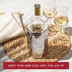 Vacu Vin Active Cooler Wine Chiller - Reusable, Flexible Wine Bottle Cooler - Silver - Wine Cooler Sleeve for Standard Size Bottles - Insulated Wine Bottle Chiller to Keep Wine Cold and Refreshing