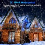 ULIGHTOWN Icicle Outdoor Christmas Lights, 14m/46ft 360LED Blue White Plug in Lights,Xmas Icicle Light - 8 Lighting Modes,Memory, Mains Powered for Home/Window/Party/Indoor Decor