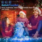 ULIGHTOWN Icicle Outdoor Christmas Lights, 14m/46ft 360LED Blue White Plug in Lights,Xmas Icicle Light - 8 Lighting Modes,Memory, Mains Powered for Home/Window/Party/Indoor Decor