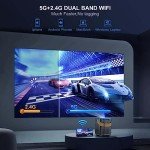 【Short Throw & 3s Focus】Mini Projector, WiMiUS 15000 Lumen WiFi Bluetooth Portable Projector 4K Full HD 1080P Supported, 300" Display Smart Outdoor Video Projector for Camping, Travel, Festive Gifts