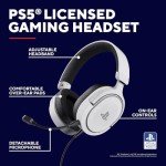 Trust Gaming GXT 498W Forta [Officially Licensed for PlayStation 5] Sustainable Gaming Headset for PS5 / PS4, 1.2m Cable, 50mm Drivers, Detachable Microphone, Wired Over-Ear Headphones - White