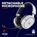 Trust Gaming GXT 498W Forta [Officially Licensed for PlayStation 5] Sustainable Gaming Headset for PS5 / PS4, 1.2m Cable, 50mm Drivers, Detachable Microphone, Wired Over-Ear Headphones - White