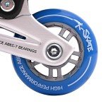 M.Y X-Skate Adjustable Blue Inline Roller Skates with Built In Adjusters Kids Roller Boots for Boys & Girls - Small