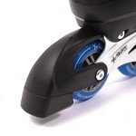 M.Y X-Skate Adjustable Blue Inline Roller Skates with Built In Adjusters Kids Roller Boots for Boys & Girls - Small