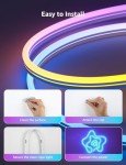 Lepro N1 AI Smart Neon Light Strip 6M, Voice & App Control, AI Generated Lighting LLM, Dotless LED Strip Work with Alexa & Google Home, Music Sync Gaming Lights, IP65 Waterproof, DIY Multiple Colors