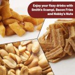 Pub Snacks Box: 4 Pk Smith's Scampi & Bacon Fries (2 each), 3 Pk Nobby's Nuts with Classic Salted, Dry Roasted & Sweet Chilli Peanuts, and Fruit Adventure Mint Sold By VR Angel