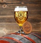 CROWNLY CRYSTAL® Personalised Gifts for Men Beer Glasses Mens Gifts for Dad Christmas Gifts for Him Grandad Birthday Gifts for Men Boyfriend Gifts for Brother Leaving Gifts for Men Pint Glass (R)