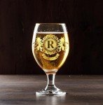 CROWNLY CRYSTAL® Personalised Gifts for Men Beer Glasses Mens Gifts for Dad Christmas Gifts for Him Grandad Birthday Gifts for Men Boyfriend Gifts for Brother Leaving Gifts for Men Pint Glass (R)