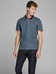 JACK & JONES Mens Classic Polo Shirt - Denim Blue - XL
