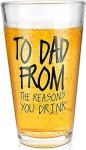 Christmas Cup Gifts for Dad from Daughter Son 16OZ Beer Glasses, Dad Christmas Gifts for Husband Men on Christmas Birthday Fathers Day Anniversary-to Dad from The Reasons You Drink