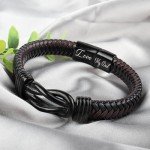Shoppawhile Gifts for Dad Mens Leather Bracelet Dad Fathers Day Birthday Gifts from Daughter Son Unique Presents for Dad Christmas