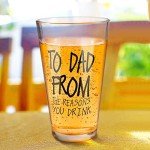 Christmas Cup Gifts for Dad from Daughter Son 16OZ Beer Glasses, Dad Christmas Gifts for Husband Men on Christmas Birthday Fathers Day Anniversary-to Dad from The Reasons You Drink