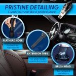 ThisWorx Car Vacuum Cleaner - Portable, Lightweight, Powerful, Handheld Vacuums w/Strong Suction, 3 Attachment Accessories, Carry Case - 12V, 4.8m Cord - Car Cleaning Kit