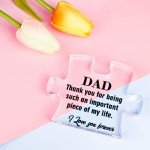 Merclix Dad Puzzle Shaped Acrylic Plaque Gifts for Dad Who Has Everything Dad Gifts from Daughter Dad Presents for Christmas Daddy Gifts from Son Fathers Day Dad Birthday Gifts Ideas