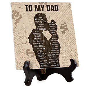 to My Dad Gifts Engraved Plaque - Thanks Dad Gifts from Daughter Son, New Dad Birthday Gifts, Christmas Gifts for Daddy, Stepdad, Father in Law Personalized Father Plaque Idea Present