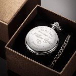 Dad Gift from Daughter to Father Engraved Pocket Watch - No Matter How Much Time Passes, I Will Always Be Your Little Girl (Silver)