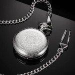 Dad Gift from Daughter to Father Engraved Pocket Watch - No Matter How Much Time Passes, I Will Always Be Your Little Girl (Silver)