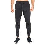 BROKIG Mens Lightweight Tracksuit Bottoms Elastic Sports Trousers Gym Running Joggers(Black,Medium)