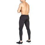 BROKIG Mens Lightweight Tracksuit Bottoms Elastic Sports Trousers Gym Running Joggers(Black,Medium)
