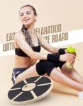ROMIX® Wooden Balance Board, Wobble Board Training Physio 40cm Non-Slip Round Self Fitness Trainer Body Exercise Gym Sports Performance Enhancement Rehabilitation Physical Therapy for Boys Men Women