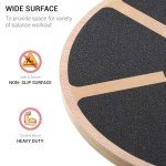 ROMIX® Wooden Balance Board, Wobble Board Training Physio 40cm Non-Slip Round Self Fitness Trainer Body Exercise Gym Sports Performance Enhancement Rehabilitation Physical Therapy for Boys Men Women