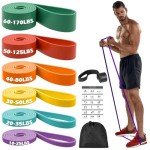 Zacro Pull Up Bands Set - 6 Levels Resistance Bands Set for Men and Women - Exercise Loop Bands with Door Anchor, Training Poster & Pouch for Workout Home Gym Exercise, Yoga, Pull Up Assistance Bands