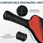 Touyinger Pickleball Paddles, Pickleball Set with Fiberglass Surface PickleBall Racket with 4 Balls Equipment and Portable Bag, Indoor & Outdoor Pickleball Sports for Men Women