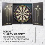 Target Darts Luke Littler Cabinet & Dartboard Set | Player Edition ‘The Nuke’ Dart Board Cupboard Set with 2 Sets of Steel Tip Darts, Score Charts, Competition Standard Throw Line