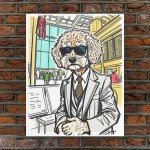 Canvas Art, Stock Exchange Cavapoo, Wall Decor, Dog Lover Gift, Home Office Decor, Animal Wall Art