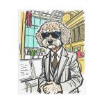 Canvas Art, Stock Exchange Cavapoo, Wall Decor, Dog Lover Gift, Home Office Decor, Animal Wall Art