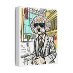 Canvas Art, Stock Exchange Cavapoo, Wall Decor, Dog Lover Gift, Home Office Decor, Animal Wall Art