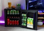 Subcold Cave50 LED Solid Door Beer Fridge for Wine & Drinks | Mini Fridge Chiller with Can Dispenser | Mini Fridge for Bedrooms Quiet | Small Fridge Frost-Free Larder | 44 Cans (Black)