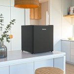 Subcold Cave50 LED Solid Door Beer Fridge for Wine & Drinks | Mini Fridge Chiller with Can Dispenser | Mini Fridge for Bedrooms Quiet | Small Fridge Frost-Free Larder | 44 Cans (Black)
