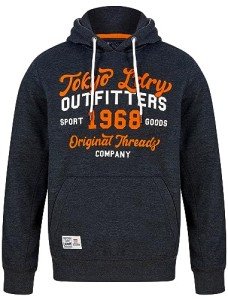 Tokyo Laundry Men's Abatt Retro Graphic Print Brushback Fleece Pullover Hooded Top