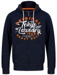 Tokyo Laundry Prevail Motif Brushback Fleece Zip Through Hoodie in Sky Captain Navy L