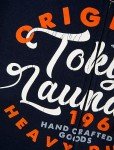 Tokyo Laundry Prevail Motif Brushback Fleece Zip Through Hoodie in Sky Captain Navy L