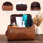 Personalized Toiletry Bag for Men, Custom Engraved Travel Dopp Kit Bag, Customized Name Initials Gift for Groomsmen, Best Man, Father's Day, Wedding, Birthday, Husband, Grandpa