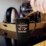 Joymaking Birthday Gifts for Men Coffee Mug 14oz Birthday Gifts for Him Dad, Boyfriend, Husband Funny Gifts for Birthday Coffee Cup with Legends are Born in November, 400ML Black