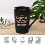 Joymaking Birthday Gifts for Men Coffee Mug 14oz Birthday Gifts for Him Dad, Boyfriend, Husband Funny Gifts for Birthday Coffee Cup with Legends are Born in November, 400ML Black