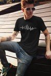 Getting Shirty Motorbike Heartbeat (Bike, Biker) Men's/Unisex T-Shirt (as8, Alpha, l, Regular, Regular, Green)