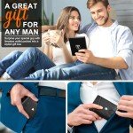 TEEHON Mens Wallets Slim RFID Blocking Carbon Fiber Leather Wallets Mens with up to 12 Credit Card Holder, Strong Money Clip & ID Window Minimalist Bi-Fold Wallets for Men UK with Gift Box - Black