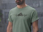 Getting Shirty Motorbike Heartbeat (Bike, Biker) Men's/Unisex T-Shirt (as8, Alpha, l, Regular, Regular, Green)